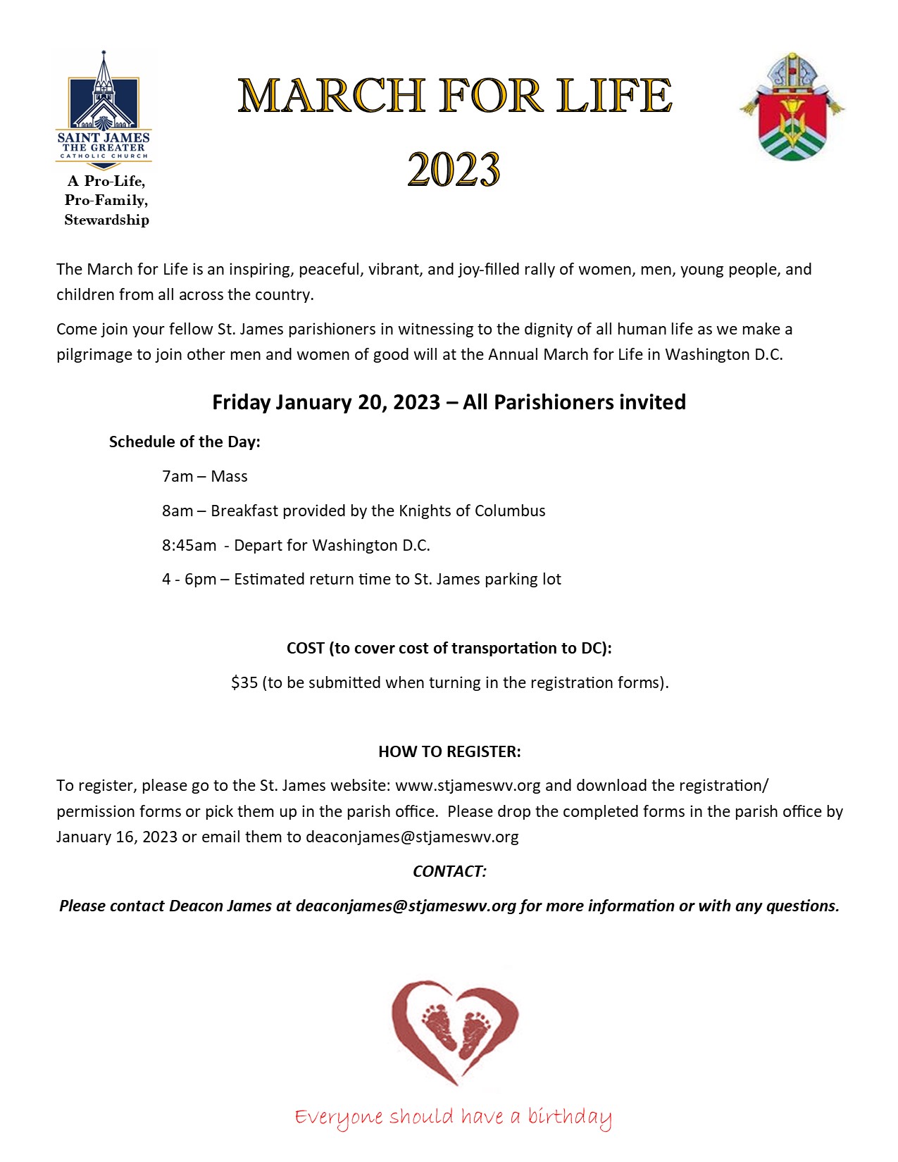 March for Life 2023 St. James the Greater Church